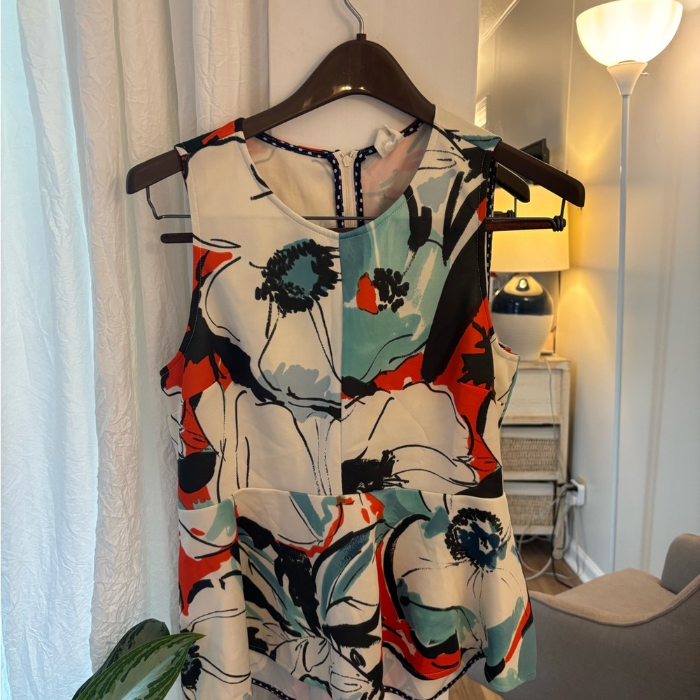 Anthropologie Floral Sleeveless Blouse